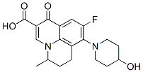 9-Fluoro-6,7-dihydro-8-(4-hydroxy-1-piperidinyl)-5-methyl-1-oxo-1H,5H-benzo[ij]quinolizine-2-carboxylic acid Struktur