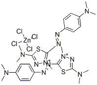 bis[5-(dimethylamino)-2-[[4-(dimethylamino)phenyl]azo]-3-methyl-1,3,4-thiadiazolium] tetrachlorozincate(2-) Structure