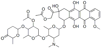 [2-[4-[5-[4-acetyloxy-6-methyl-5-(6-methyl-5-oxo-oxan-2-yl)oxy-oxan-2- yl]oxy-4-dimethylamino-6-methyl-oxan-2-yl]oxy-2,5,12-trihydroxy-7-meth oxy-6,11-dioxo-3,4-dihydro-1H-tetracen-2-yl]-2-oxo-ethyl] acetate 结构式