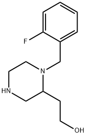 2-[1-(2-フルオロベンジル)-2-ピペラジニル]エタノール 化学構造式