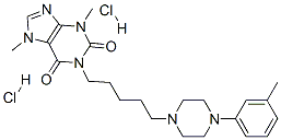 3,7-dimethyl-1-[5-[4-(3-methylphenyl)piperazin-1-yl]pentyl]purine-2,6- dione dihydrochloride Struktur