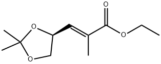 (2E)-3-[(4S)-2,2-二甲基-1,3-二氧戊环-4-基]-2-甲基-2-丙烯酸乙酯, 81997-76-4, 结构式