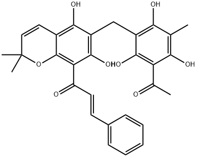 (E)-1-[6-[(3-Acetyl-2,4,6-trihydroxy-5-methylphenyl)methyl]-5,7-dihydroxy-2,2-dimethyl-2H-1-benzopyran-8-yl]-3-phenyl-2-propen-1-on