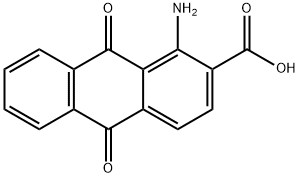 1-アミノ-9,10-ジヒドロ-9,10-ジオキソ-2-アントラセンカルボン酸 化学構造式