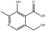 3-ヒドロキシ-5-(ヒドロキシメチル)-2-メチルピリジン-4-カルボン酸 化学構造式