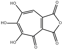 5,6,7-トリヒドロキシ-1H-シクロヘプタ[c]フラン-1,3,4-トリオン 化学構造式