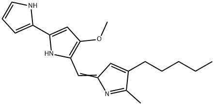4-メトキシ-5-(4-ペンチル-5-メチル-2H-ピロール-2-イリデンメチル)-2,2'-ビ[1H-ピロール] 化学構造式