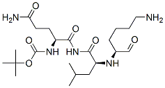 tert-butyl N-[(1S)-1-[[(2S)-2-[[(2S)-6-amino-1-oxo-hexan-2-yl]amino]-4 -methyl-pentanoyl]carbamoyl]-3-carbamoyl-propyl]carbamate Struktur