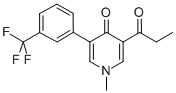 1-Methyl-3-(1-oxopropyl)-5-(3-(trifluoromethyl)phenyl)-4(1H)-pyridinon e Structure