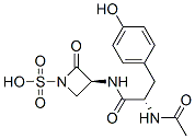 (3S)-3-[[(S)-2-アセチルアミノ-3-(4-ヒドロキシフェニル)-1-オキソプロピル]アミノ]-2-オキソ-1-アゼチジンスルホン酸 化学構造式