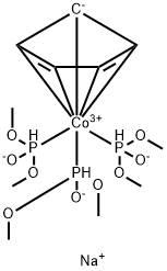(シクロペンタジエニル)トリス(亜りん酸ジメチル)コバルト(I)酸ナトリウム 化学構造式