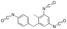 5-(p-isocyanatobenzyl)-6-methyl-m-phenylene diisocyanate Struktur