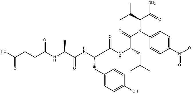 succinyl-alanyl-tyrosyl-leucyl-valyl-4-nitroanilide Structure