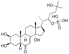 [(2S,3R)-6-hydroxy-6-methyl-2-[(2S,3R,5R,9R,10R,13R,17R)-2,3,14-trihyd roxy-10,13-dimethyl-6-oxo-2,3,4,5,9,11,12,15,16,17-decahydro-1H-cyclop enta[a]phenanthren-17-yl]heptan-3-yl]oxyphosphonic acid 结构式