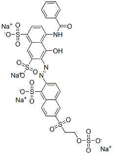 tetrasodium 4-(benzoylamino)-5-hydroxy-6-[[1-sulphonato-6-[[2-(sulphonatooxy)ethyl]sulphonyl]-2-naphthyl]azo]naphthalene-1,7-disulphonate Structure