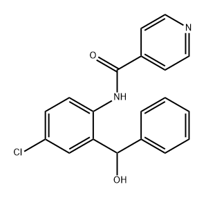 N-[4-クロロ-2-[ヒドロキシ(フェニル)メチル]フェニル]-4-ピリジンカルボアミド 化学構造式