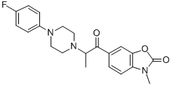2-BENZOXAZOLINONE, 6-(2-(4-(p-FLUOROPHENYL)-1-PIPERAZINYL)PROPIONYL)-3 -METHYL- Structure