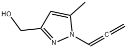 1H-Pyrazole-3-methanol,  5-methyl-1-(1,2-propadienyl)-  (9CI) Structure