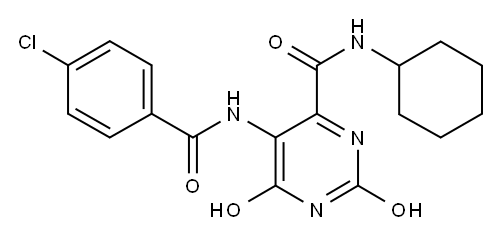 5-((4-Chlorobenzoyl)amino)-N-cyclohexyl-2,6-dioxo-1,2,3,6-tetrahydro-4 -pyrimidinecarboxamide Structure