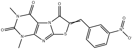 Thiazolo[2,3-f]purine-2,4,6(1H,3H,7H)-trione,  1,3-dimethyl-7-[(3-nitrophenyl)methylene]-|