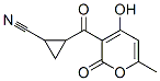 Cyclopropanecarbonitrile, 2-[(4-hydroxy-6-methyl-2-oxo-2H-pyran-3-yl)carbonyl]- (9CI) Struktur