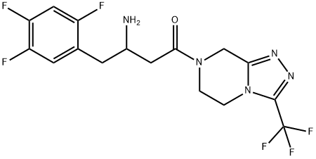 7-[1-氧代-3-氨基-4-(2,4,5-三氟苯基)丁基]-3-(三氟甲基)-5,6,7,8-四氢-1,2,4-三唑并[4,3-A]吡嗪, 823817-56-7, 结构式