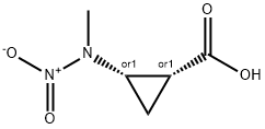 Cyclopropanecarboxylic acid, 2-(methylnitroamino)-, cis- (9CI) Struktur