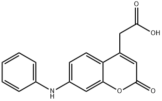 7-anilinocoumarin-4-acetic acid Struktur