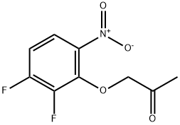 1-ニトロ-2-(2-オキソプロポキシ)-3,4-ジフルオロベンゼン 化学構造式