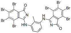 N,N'-ビス(4,5,6,7-テトラブロモ-3-オキソイソインドリン-1-イリデン)-2,6-トルエンジアミン 化学構造式