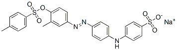 4-[[4-[[3-メチル-4-[[(4-メチルフェニル)スルホニル]オキシ]フェニル]アゾ]フェニル]アミノ]ベンゼンスルホン酸ナトリウム 化学構造式