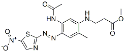 N-[5-(アセチルアミノ)-2-メチル-4-[(5-ニトロチアゾール-2-イル)アゾ]フェニル]-β-アラニンメチル 化学構造式