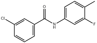 3-氯-N-(3-氟-4-甲基苯基)苯甲酰胺 结构式