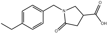 1-(4-エチルベンジル)-5-オキソピロリジン-3-カルボン酸 化学構造式