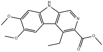 6,7-ジメトキシ-4-エチル-9H-ピリド[3,4-b]インドール-3-カルボン酸メチル 化学構造式