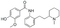 4-hydroxy-3-methoxy-N-[2-[2-(1-methyl-2-piperidyl)ethyl]phenyl]benzami de 化学構造式
