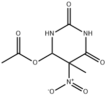 2,4(1H,3H)-Pyrimidinedione, 6-(benzoyloxy)dihydro-5-methyl-5-nitro- 化学構造式