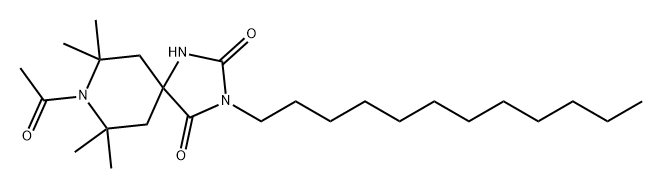 8-acetyl-3-dodecyl-7,7,9,9-tetramethyl-1,3,8-triazaspiro[4.5]decane-2,4-dione Struktur