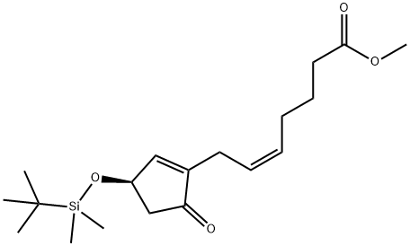 5-Heptenoic acid, 7-[(3R)-3-[[(1,1-diMethylethyl)diMethylsilyl]oxy]-5-oxo-1-cyclopenten-1-yl ]-, Methyl ester, (5Z)- Struktur