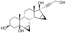 (3S,5R,6R,7R,8R,9S,10R,13S,14S,15S,16S,17S)-octadecahydro-17-(3-hydroxy-1-propynyl)-10,13-dimethyl-5H-dicyclopropa[6,7:15,16]cyclopenta[a]phenanthrene-3,5,17-triol, 82543-17-7, 结构式