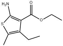 2-アミノ-4-エチル-5-メチルチオフェン-3-カルボン酸エチル 化学構造式