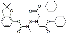 cyclohexyl 2-[cyclohexyloxycarbonylmethyl-[(2,2-dimethyl-3H-benzofuran -7-yl)oxycarbonyl-methyl-amino]sulfanyl-amino]acetate 结构式