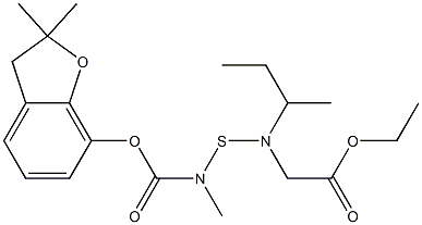 Glycine, N-(((((2,3-dihydro-2,2-dimethyl-7-benzofuranyl)oxy)carbonyl)m ethylamino)thio)-N-(1-methylpropyl)-, ethyl ester Structure
