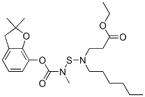 ethyl 3-[[(2,2-dimethyl-3H-benzofuran-7-yl)oxycarbonyl-methyl-amino]su lfanyl-hexyl-amino]propanoate Structure