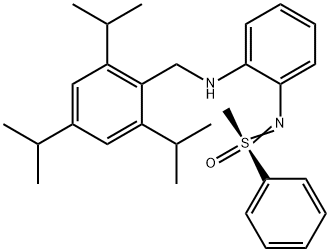 (S)-N-[2-(2,4,6-三异丙基苄基氨基)苯基]-S-甲基-S-苯基砜亚胺, 825612-43-9, 结构式