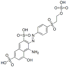 4-アミノ-5-ヒドロキシ-3-[p-[2-(スルホオキシ)エチルスルホニル]フェニルアゾ]-2,7-ナフタレンジスルホン酸 化学構造式