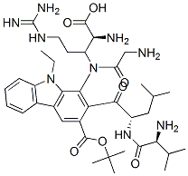tert-butyloxycarbonyl-valyl-leucyl-glycyl-arginine-3-amino-9-ethylcarbazole Struktur