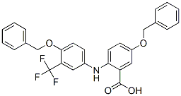 Benzoic  acid,  5-(phenylmethoxy)-2-[[4-(phenylmethoxy)-3-(trifluoromethyl)phenyl]amino]- Struktur