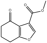 4-オキソ-4,5,6,7-テトラヒドロ-1-ベンズオフラン-3-カルボン酸メチル 化学構造式