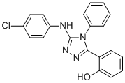 Phenol, 2-(5-((4-chlorophenyl)amino)-4-phenyl-4H-1,2,4-triazol-3-yl)- Structure